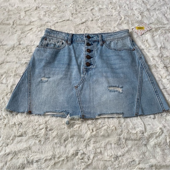 Free People Dresses & Skirts - NWT We the Free People Women's Size 28 Blue Distressed Mini Casual Breezy Skirt